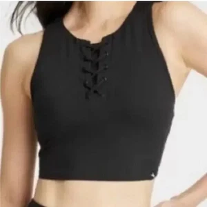 NWT Joy Lab Women's Size XS Black Lace Up Moisture Wicking Athletic Sports Bra - Picture 1 of 12