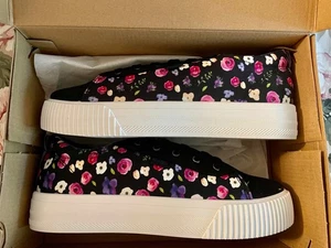 Keds Big Kid / Girl Triple Step Black Floral Lace Up Shoes Size 5 M ( 37 EU ) - Picture 1 of 6