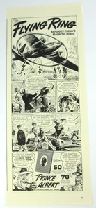 Vintage 1943 Print Ad Prince Albert Tabacco Flying Ring Comic Strip - Picture 1 of 4