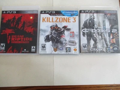 (3) Playstation PS3 VIDEO GAMES: Dead Island Riptide Special Ed, Killzone 3, + - Image 1 of 4