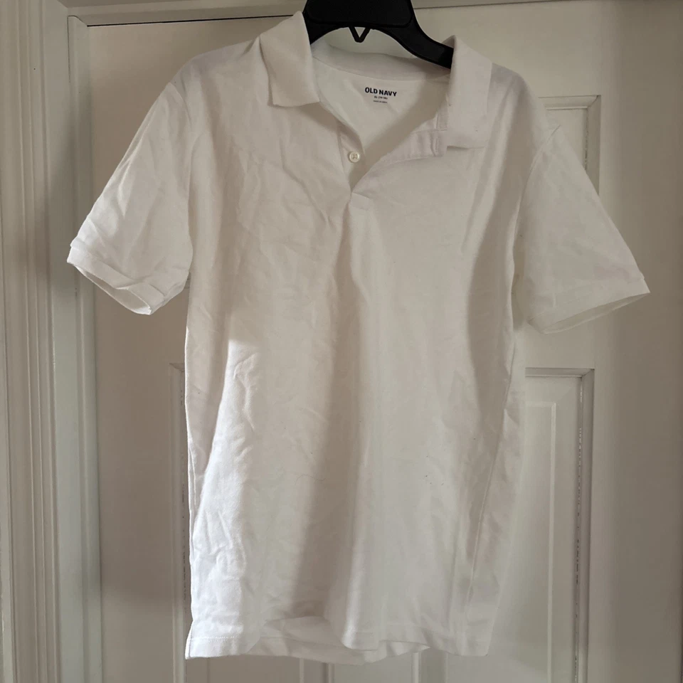 Polo de manga corta azul marino viejo para niños blanco algodón XL 14-16 - Envío gratuito Foto 1 de 4