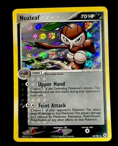 Nuzleaf 45/101 LP Pokémon Reverse Holo EX Hidden Legends Vintage Card - Picture 1 of 2