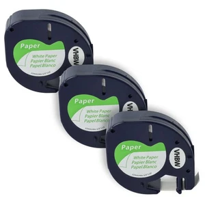 3 Klebeband Patrone für Dymo LetraTag LT-100H LT-100T QX50 XR schwarz weiß - Bild 1 von 9