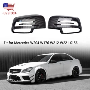 Carbon Fiber Look Mirror Cover Caps for Mercedes Benz W204 W176 W212 W221 X156 - Bild 1 von 17