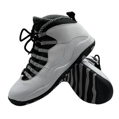 Nike Air Jordan 10 Retro Acero 2013 Blanco Negro Gris Talla 10 310805-103 Caja Original Foto 1 de 4