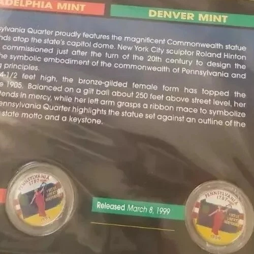 Colorized Statehood Quarter Collection (P&D Minted Examples) 18 States/35 Coins - Image 1 of 4