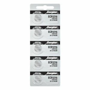 Five (5) Energizer CR1216 34mAh 3V Lithium LiMnO2 BATTERIES** - Picture 1 of 2