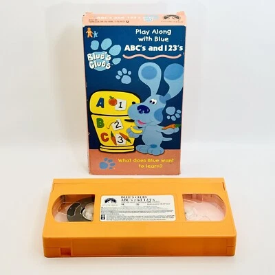 Blue’s Clues - ABC’s and 123’s VHS 1999 Nick Jr Children Nickelodeon Orange Tape - Image 1 of 4