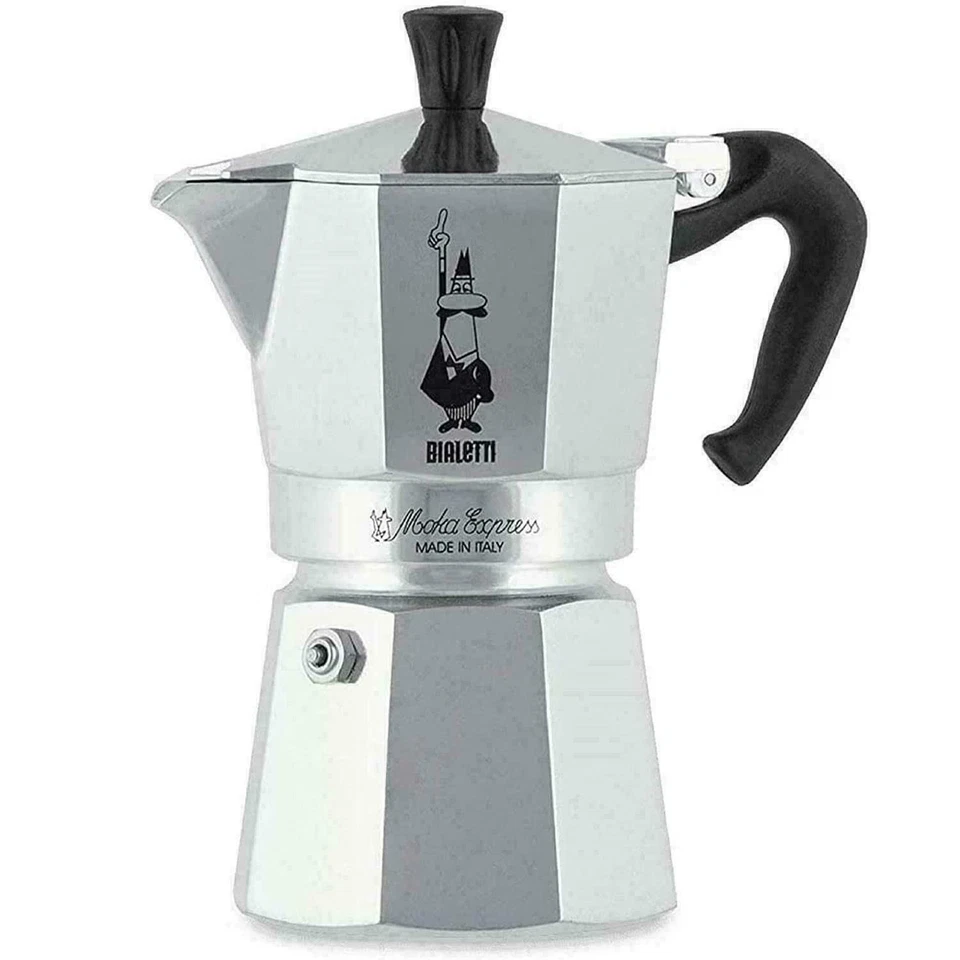 Bialetti 1164 Moka Express 4 Tassen Espressokocher - Silber