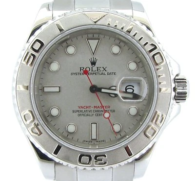 Мужские часы Rolex Yacht Master циферблат безель нержавеющая сталь и платина 40 мм 16622 - Изображение 1 из 4