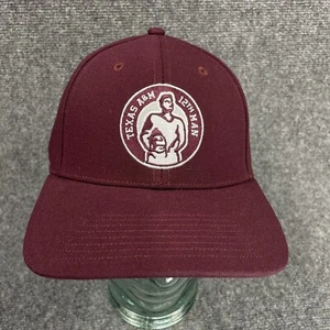 Texas A&M Aggies Hat Maroon & White Strap-Back 12th Man Logo Baseball Cap NCAA - Picture 1 of 5