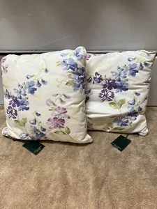 Laura Ashley Floral Lilac Pillows Brand New 12” X 12” - Picture 1 of 6