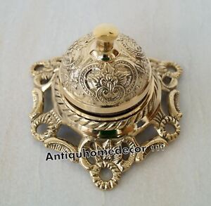 Beautiful Antique Style Table Top Cast Brass Bell Glass Decorative Desktop gift