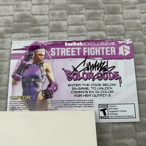 Street Fighter 6 Twitch Exclusive Cammy Purple Color Code EX 01 Costume 2 Rare - Picture 1 of 2