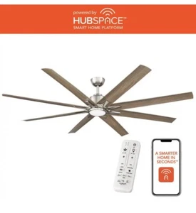 Home Decorators Kensgrove II 72" Indoor/Outdoor WiFi Ceiling Fan Brushed Nickel - Picture 1 of 6