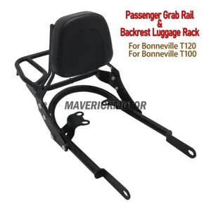 For Triumph Bonneville T100 T120 2017-2022 Passenger Backrest Rack Grab Rail Bar - Picture 1 of 22
