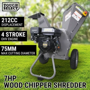 7HP Wood Chipper Shredder Mulcher Petrol Grinder Upright Self Feeding Portable - Picture 1 of 10