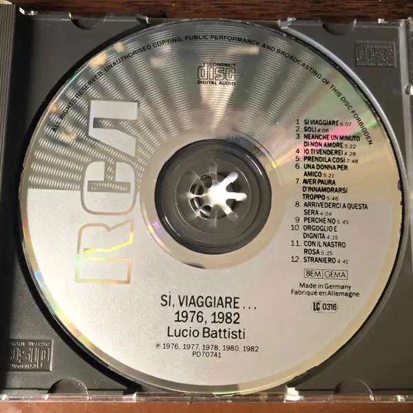CD Lucio Battisti Si, Viaggiare... 1976, 1982 RCA - Bild 1 von 1