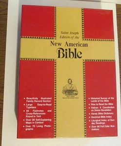 St Joseph NEW AMERICAN BIBLE Red Bonded Leather / Large Type / Ilustrated - Picture 1 of 8