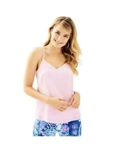 NWT Lilly Pulitzer Velvet  Tank Top Racerback XS Pink Barbiecore - Picture 1 of 10