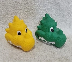 (2) Vintage Heinz Ore-Ida Yellow And Green Dino-Pour Ketchup Topper 1992 - Picture 1 of 5