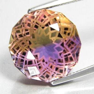 Pedra preciosa 17,35 ct deslumbrante ametrina natural 16 mm extravagante redonda corte faltando ref-VDO - Imagem 1 de 4