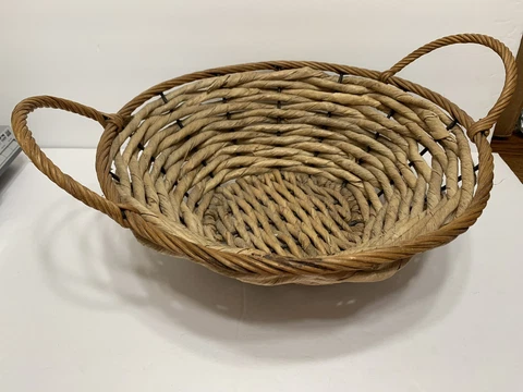 Large Basket Heavy Duty Made With Wire Rods Roping Very Nice No Holes Cover