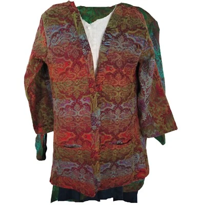 Chaqueta Kimono|Flora|Boho|años 60|Diseñador|Manga 3/4|Telar a Mano|Mezcla de Lana Yak|M-L Foto 1 de 4