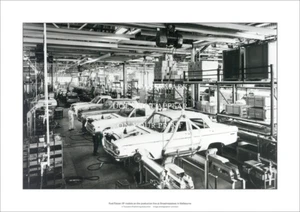 Ford Falcon XP Assembly A3 Art Print – Broadmeadows Plant – 42 x 29 cm Poster - Bild 1 von 3