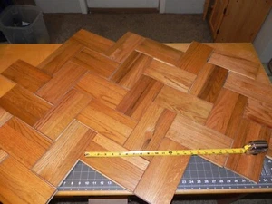 MCM 60's New Old Stock 9 SQ. FT. 3/4 INCH Oak Parquet Herringbone Flooring LQQK! - Picture 1 of 15