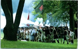 Postcard Revolutionary War Reenactment & Glacier Park Garden Wall Trail - Picture 1 of 2