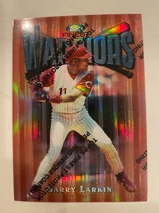 1997 Topps Finest Warriors BARRY LARKIN Refractor w/ Coating #66! Reds, HOF