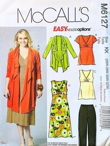 McCall's M6127 WOMEN PLUS DRAPE WRAP JACKET DRESS TOP PANTS PATTERN SZ 26W-32W - Picture 1 of 4