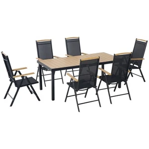 Outsunny Set 7Pz Tavolo con Sedie da Giardino Pieghevoli Regolabili in Texteline - Foto 1 di 10