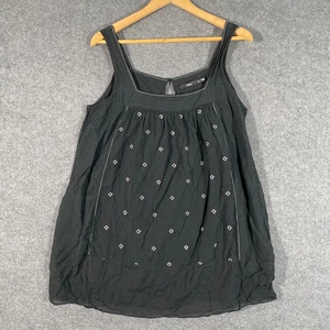 Sportsgirl Dress Womens M Black White Shift Mini Silk Coastal Gypsy Flowy B6 - Picture 1 of 15