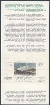 1994 年加拿大联邦 WILDLIFE Habitat CONSERVATION,ROSS GEESE,VD.#FWH10 — 第 1/2 张图片