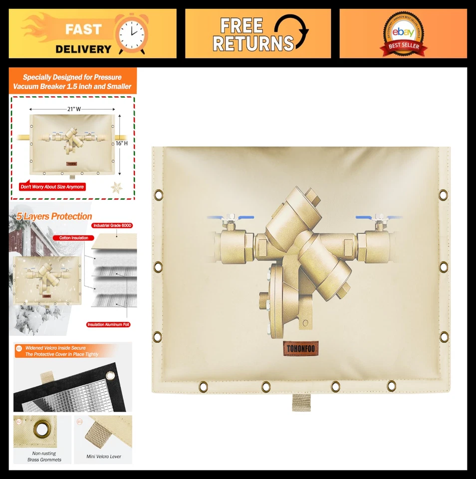 Cubierta preventiva de reflujo aislada - Protección de bomba y válvula rociadora de invierno, 5 Foto 1 de 4