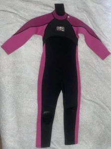 MÄDCHEN ALTER 6-7 JAHRE PINK UND SCHWARZ VOLLE LÄNGE BANANENBISS NEOPRENANZUG NEU TWF - Bild 1 von 4