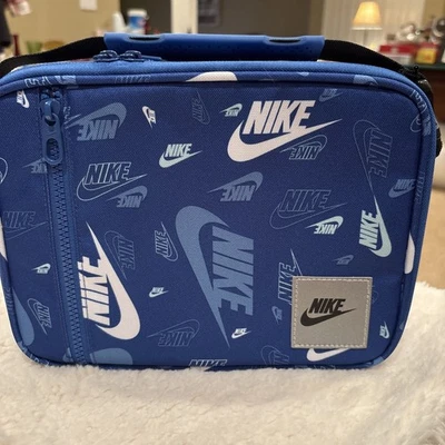 Nuevo paquete de combustible NIKE FUTURA, CAJA DE ALMUERZO RÍGIDA AZUL/BLANCO, regalo de Navidad Foto 1 de 4