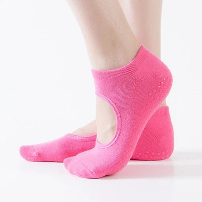4× Yoga Socks For Women Non-slip Grip Cotton Sock Barre Pilates Dance Ballets US - Image 1 of 4