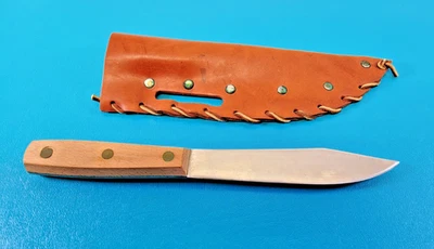 Cuchillo desollador Bowie Hunter 6" hoja fija + funda de cuero TR702 Foto 1 de 4