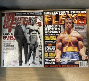 Flex Magazine Bodybuilding Arnold Schwarzenegger Bundle With Posters - Picture 1 of 12