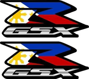 2 Custom Phillippine Flag GSXR Decals 750 Stickers 600 1000 hayabusa 1300  - Picture 1 of 1