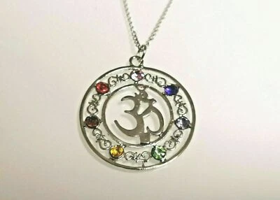 COLLANA CIONDOLO OM BANBULE' CON STRASS CATENINA IN ACCIAIO  IDEA REGALO - Immagine 1 di 3