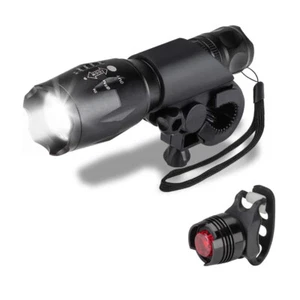 Bicycle Front Head Light Waterproof LED Bike Safety Flashlight Taillight Combo - Picture 1 of 10