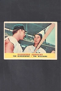 1958 Topps #321 Ted Williams, Ted Kluszewski--BV $100-Red Sox--sin pliegues--en muy buen estado/excelente - Imagen 1 de 2