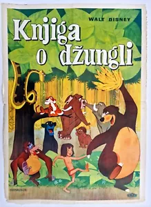 LIBRO DE LA SELVA + PROGRAMA AÑADIR WALT DISNEY 1967 MOWGLI RARO PÓSTER DE LA PELÍCULA YUGO - Imagen 1 de 3