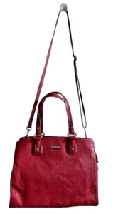 DANA BUCHMAN FAUX LEATHER RED CROSSBODY / SHOULDER TOTE EXCELLENT CONDITION - Picture 1 of 20
