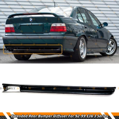 M3 STYLE UNPAINTED BLACK ADD-ON REAR BUMPER DIFFUSER FOR 92-99 BMW E36 3 SERIES - Image 1 of 4