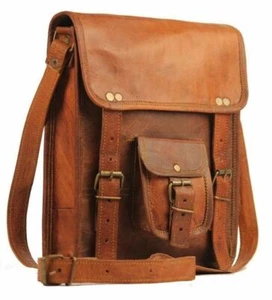 Herren Marken Schulter Reise Vintage Echt Braun Satchel Ledertasche - Bild 1 von 7